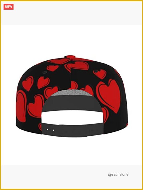 Adjustable Baseball Cap with Heart Pattern - Lightweight Polyester - Unisex main image 7